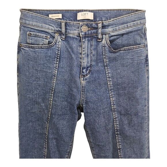 Loft Outlet Front Seam Straight Leg Jeans Petite Size 0 - Picture 3 of 10